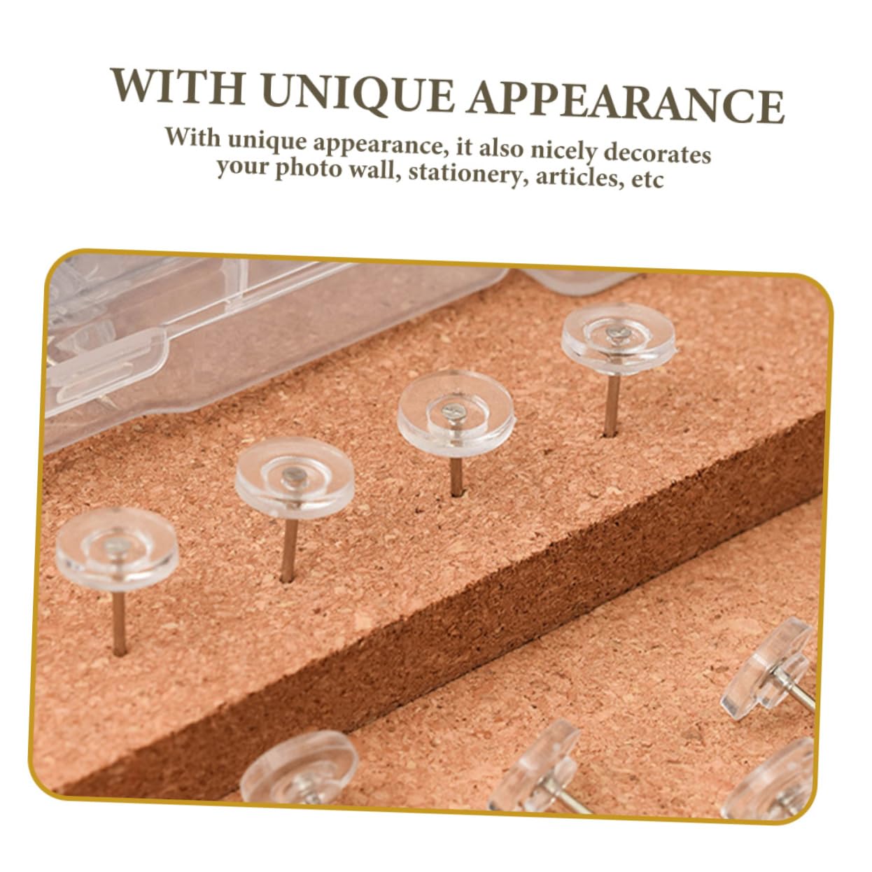 DOITOOL 5 Ensembles Punaises Transparentes pour Tableau Liège Épingles Ronde pour Affichage De Photos Cartes Et Documents Accessoires De Pratiques 200 Pièces * 5