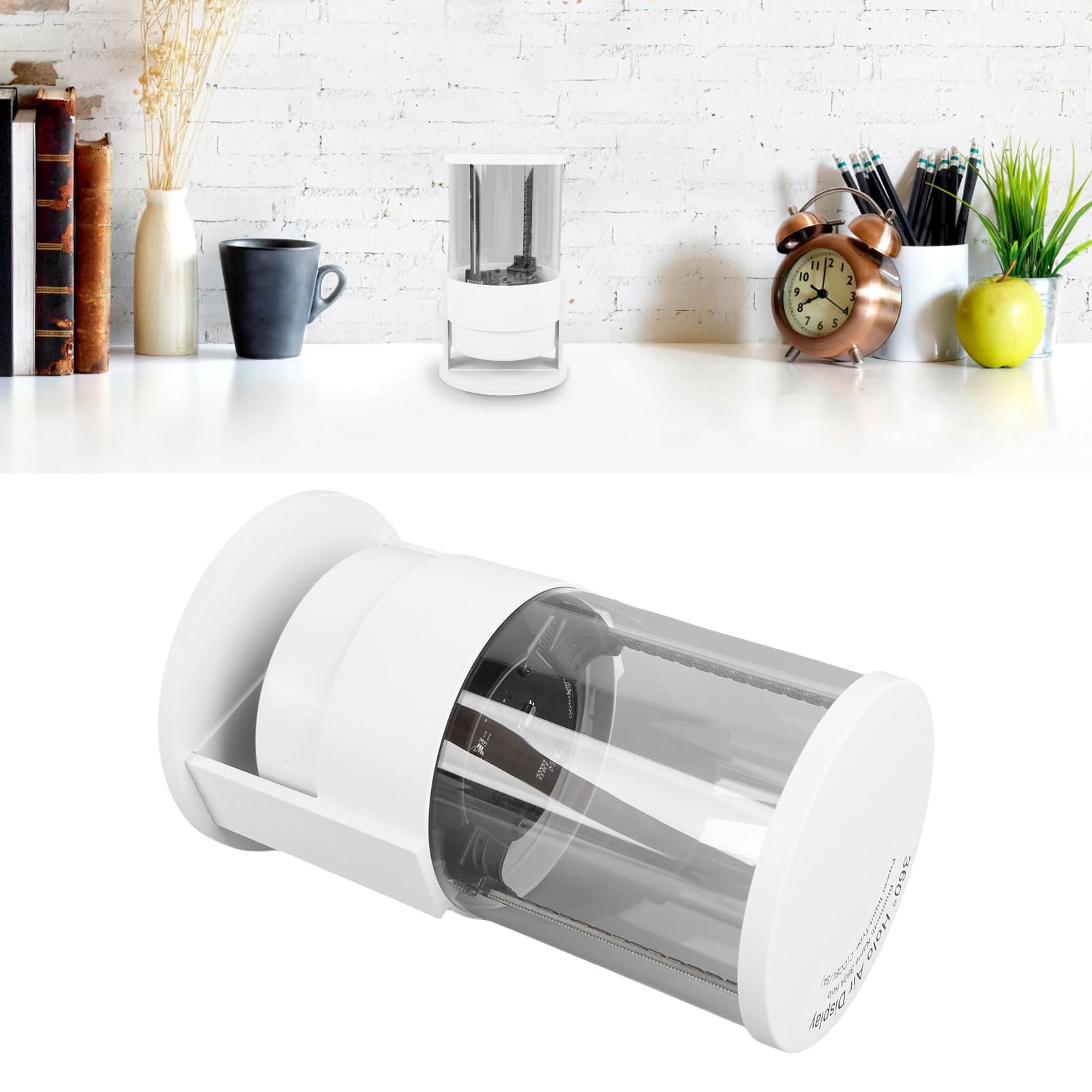 Asixxsix 3D -Hologramm -Lüfter, 1080p 360 ° Holographic Projector HD LED -Werbeanzeige mit WLAN -App -Fernbedienung, Eingebauter Lautsprecher, 3,94x12,2 Zoll Bildgebungsgröße