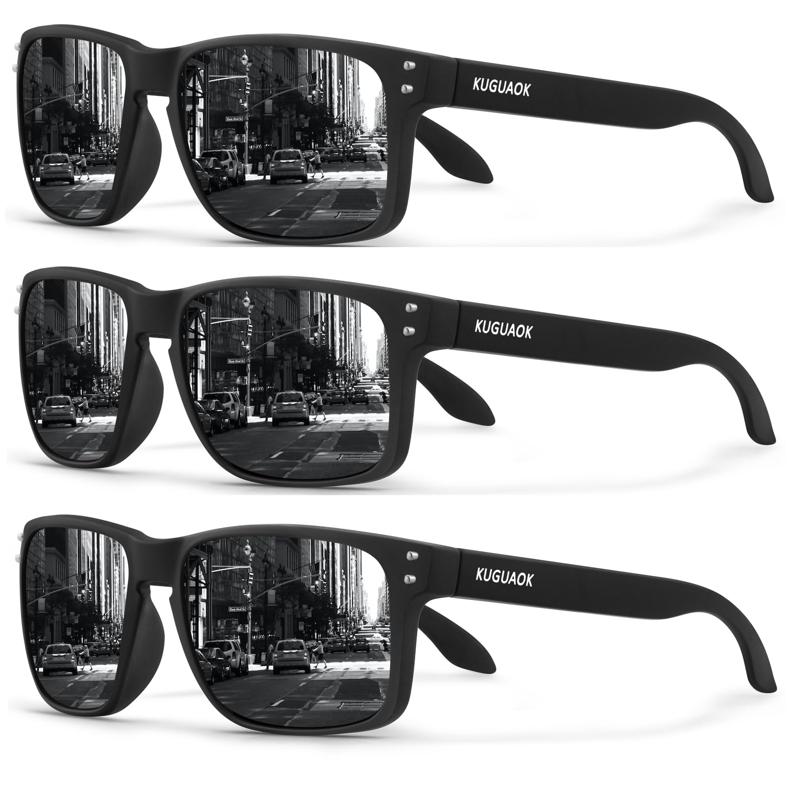 KUGUAOK Polarized Square Sunglasses For Men and Women Matte Finish Sun Glasses UV Protection Glasses