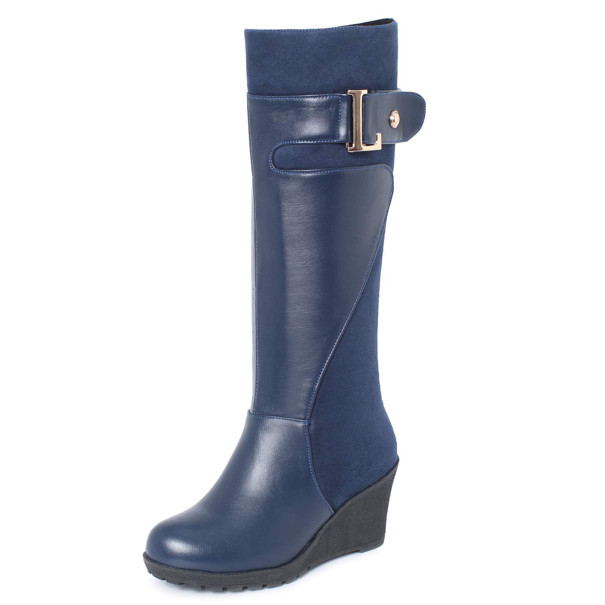 SJJHWomen Knee High Wedge Boots