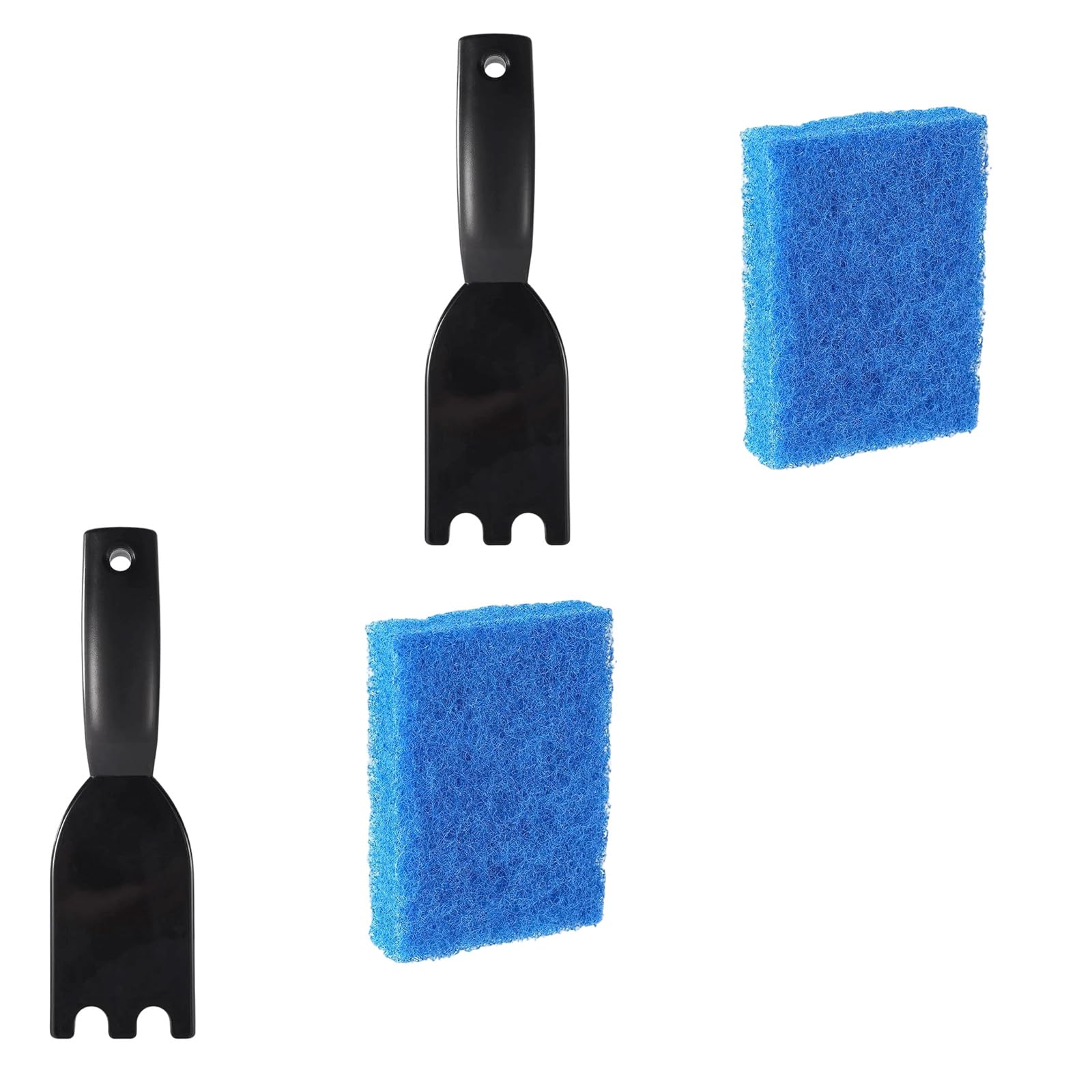 Xinsheinelry Professional Grills Clearing Set Feature a Sturdy Nylon Scrapers and 4 Absorbent Sponges Ideal for Grills BBQ Grill Scraper