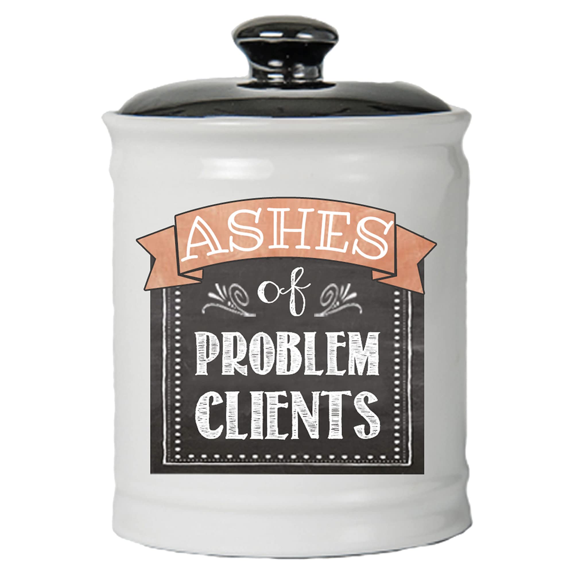 Cottage Creek Ashes Of Problem Clients Round Jar Ceramic Jar/Funny Lawyer Gifts Adult Piggy Banks [White]