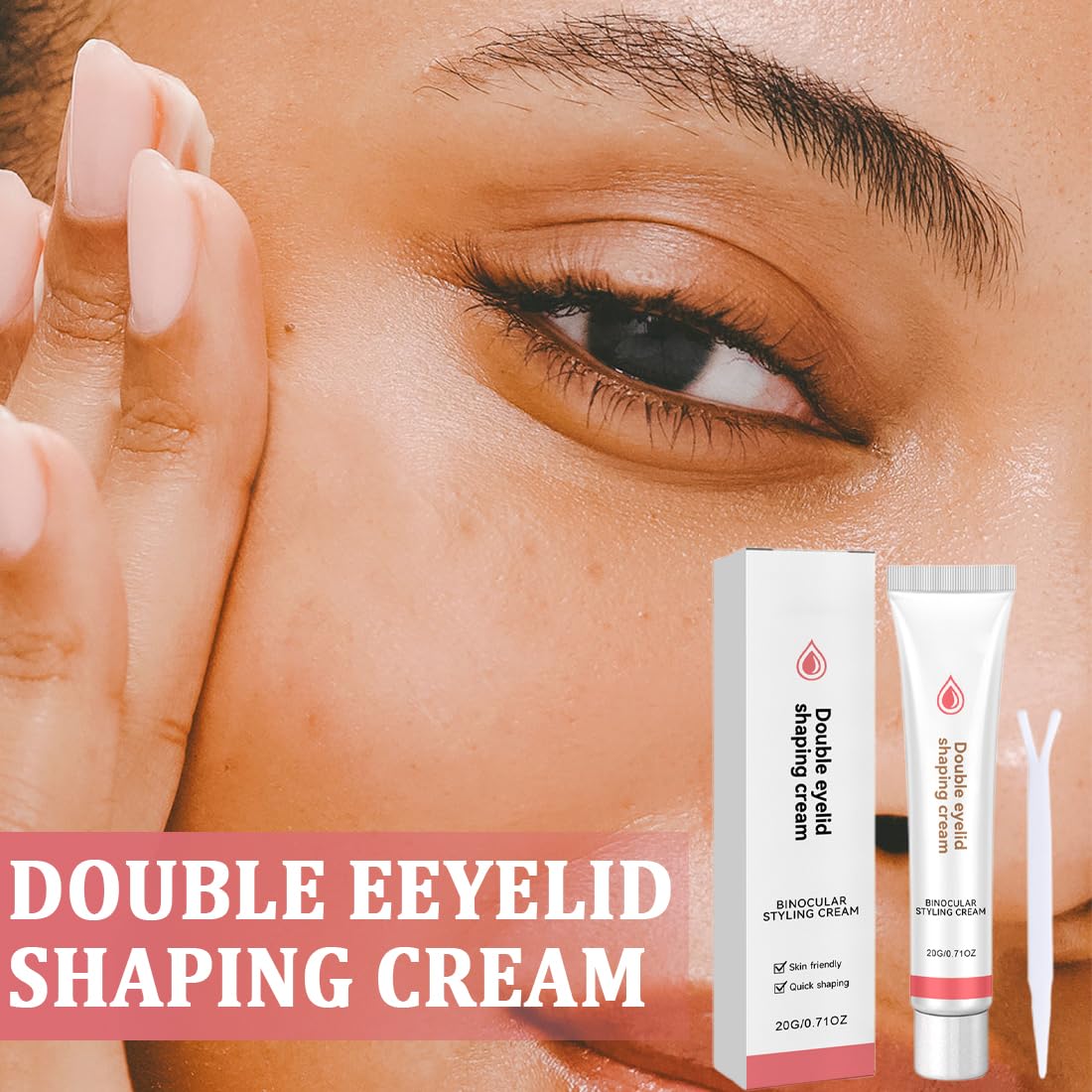 Cinta invisible de Doble Párpado,Crema para el contorno de párpados dobles, Levanta los Párpados sin Cirugía, Delicada con la Piel, Natural