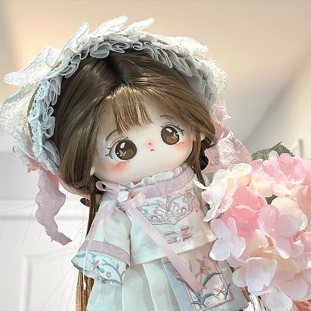 niannyyhouse Bambola di peluche da 20 cm, vestito, cappotto, gonna, stile antico Hanfu, 20,3 cm, bambola di peluche Dressup (A1)