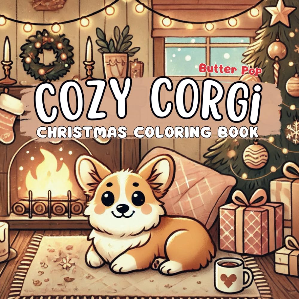 Cozy Corgi Christmas Coloring Book – Relaxing Hygge-Inspired Corgi Holiday Scenes for Kids, Teens, and Adults | Perfect for Calm, Relaxation and