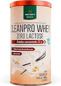 CleanPro Whey Zero Lactose - Proteína Concentrada - Sabor Baunilha - 450g - Nutrify