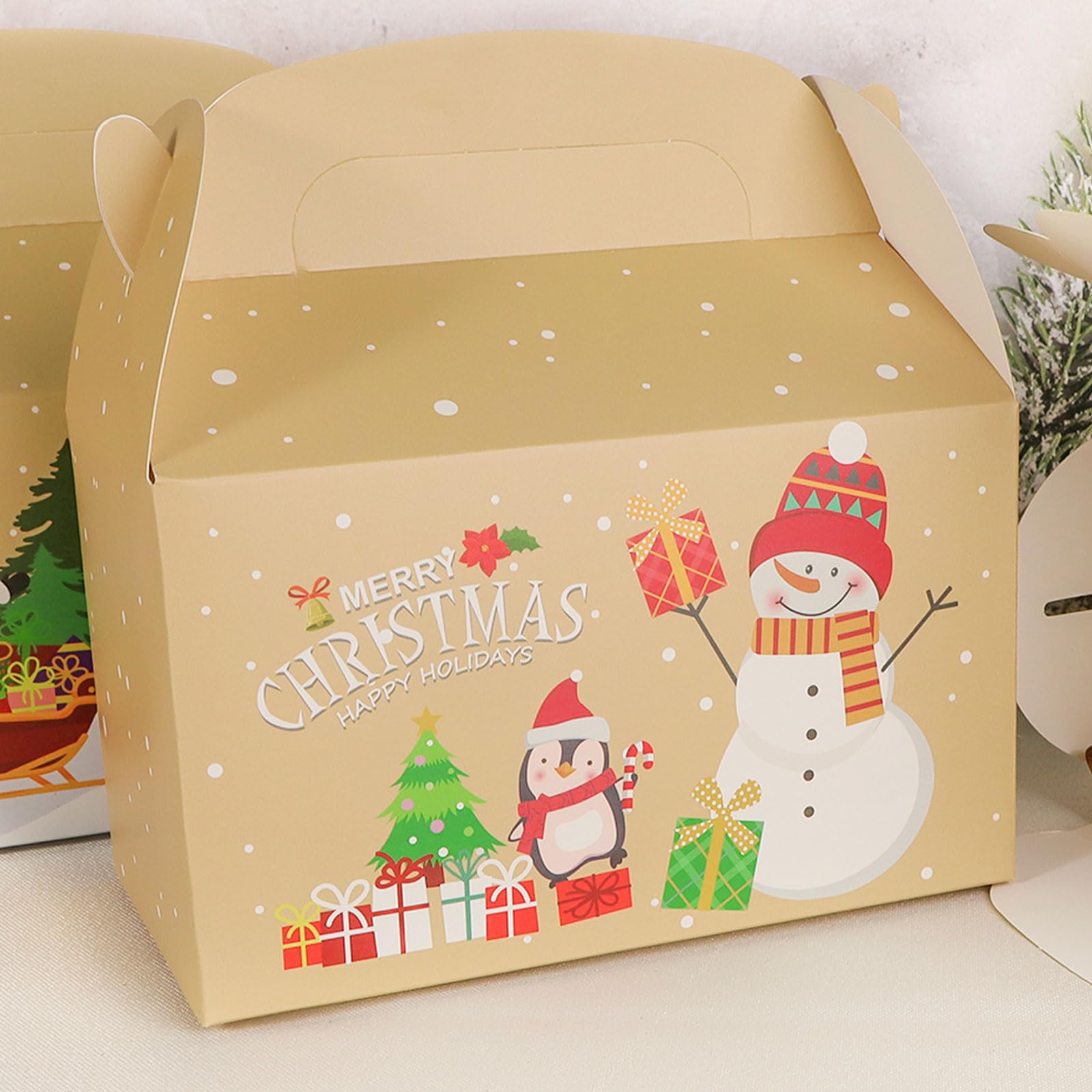 Lot De 12 X Boîte Cadeau Noël Motif Père Noël Et Renne Pour