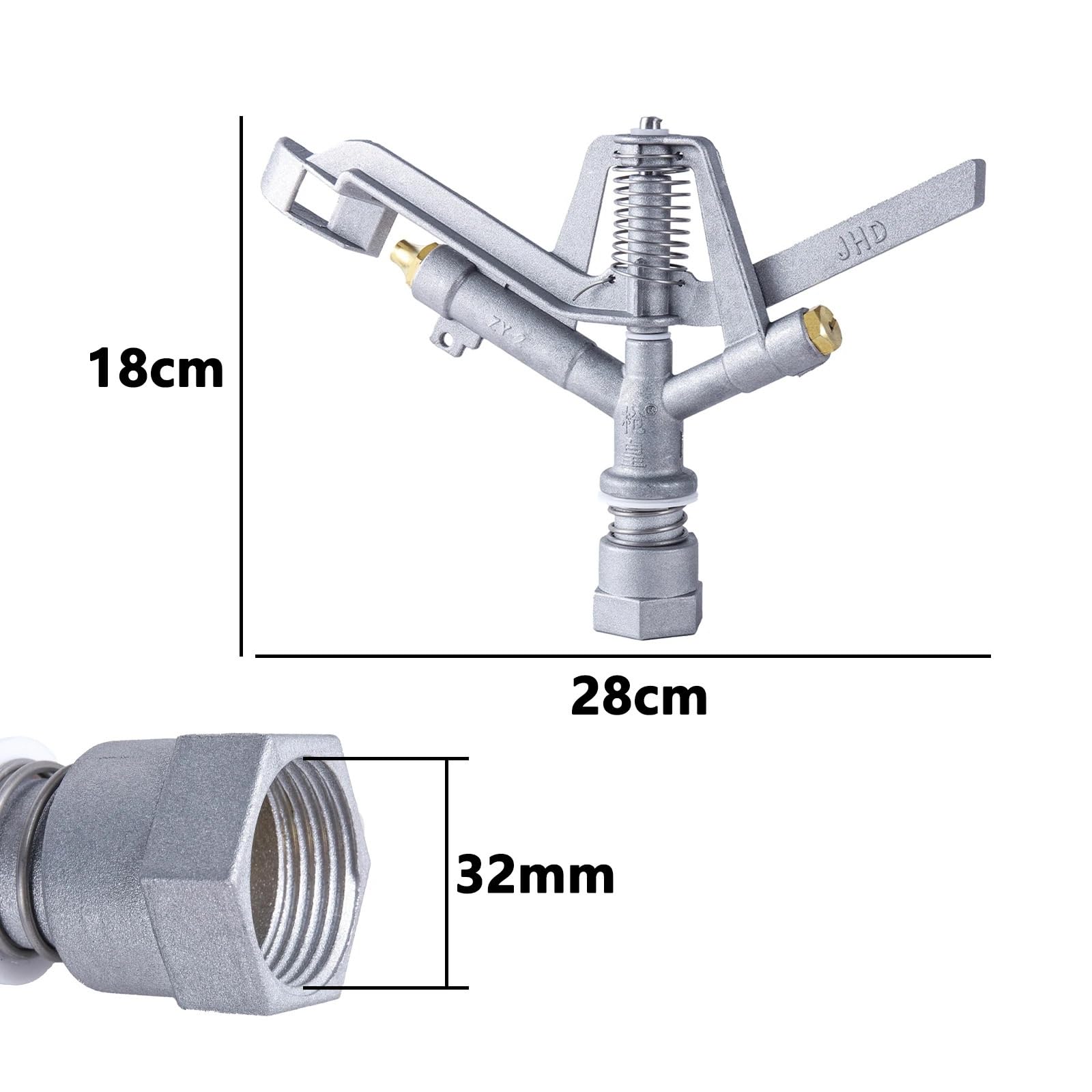 1" Bewässerungs-Sprühpistole mit Zwei Ausgängen, Sprühkopf, große Flächen, Rasen-Farm-Bewässerungs-Sprühkopf, Rasensprenger