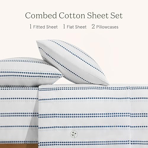 Miniatura 3 de Juego de sábanas blancas tamaño Queen, 100% algodón peinado, extra suaves, transpirables para cama de tamaño Queen con bolsillo profundo de 15