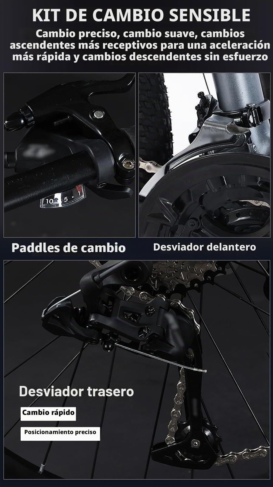 Bicicleta De Montaña Plegable De 24/26 Pulgadas con Suspensión Doble De 21 Velocidades Y Ruedas Integradas, Cuadro De Acero De Alto Carbono, para Adultos, Hombres Y Mujeres