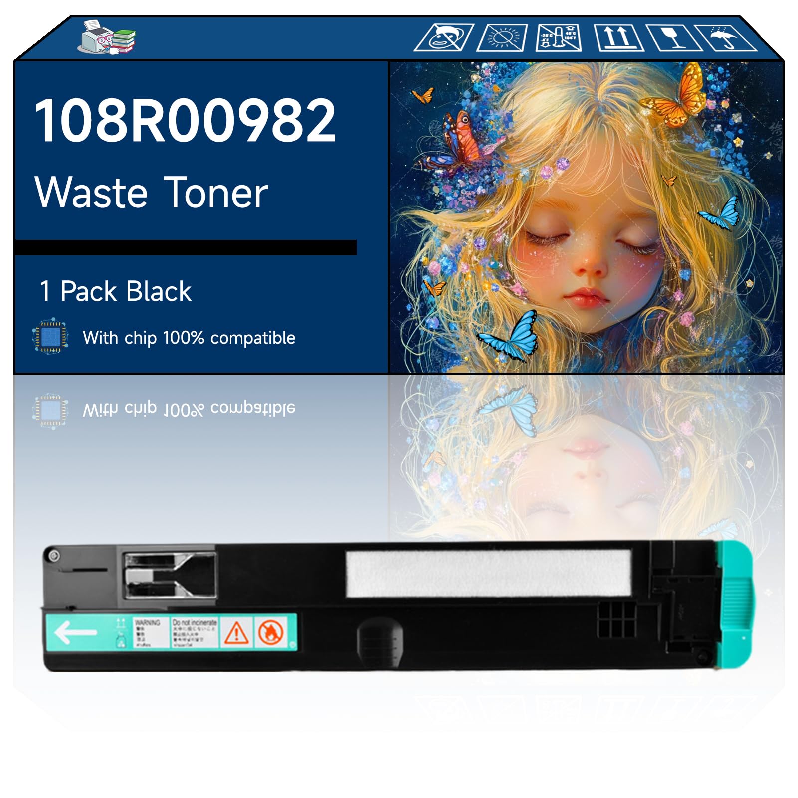 108R00982 Waste Toner Container Compatible with Xerox Phaser 7800 7800DN 7800DX Printers (1 Pack Black)