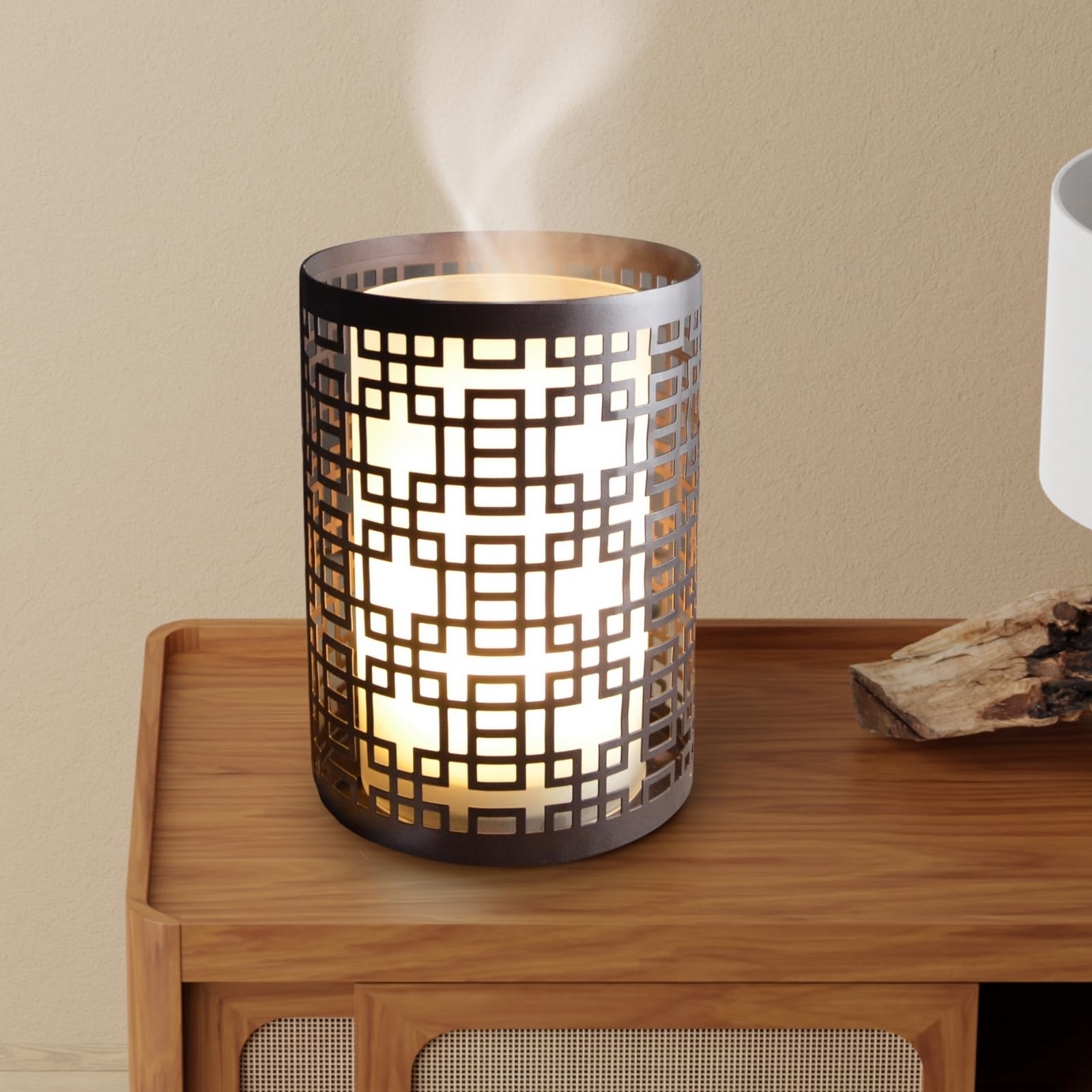 Zen’Arôme Diffuseur d’Huile Essentielle Vela – Diffuseur Ultrasonique Aromathérapie à Froid - Diffuseur Électrique Parfum Maison avec Télécommande - Éclairage LED Effet Bougie – en Métal et Verre