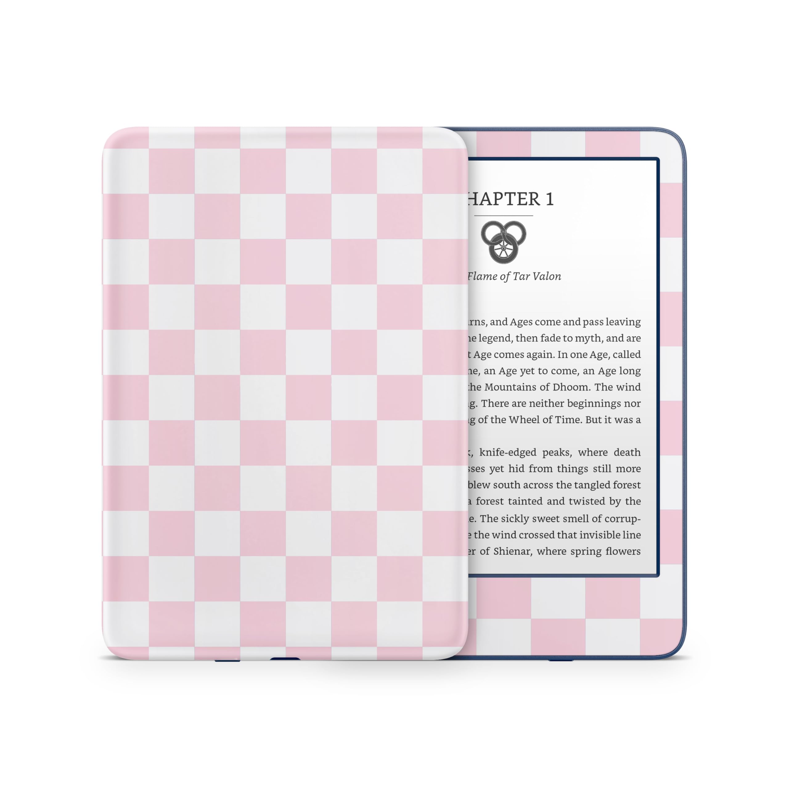 Tacky Design Pellicola adesiva a scacchiera per Kindle Colorsoft Skin 2024, adesivo minimalista in vinile a scacchi, di alta qualità, 3 m, per una copertura totale della superficie (rosa chiaro e rosa