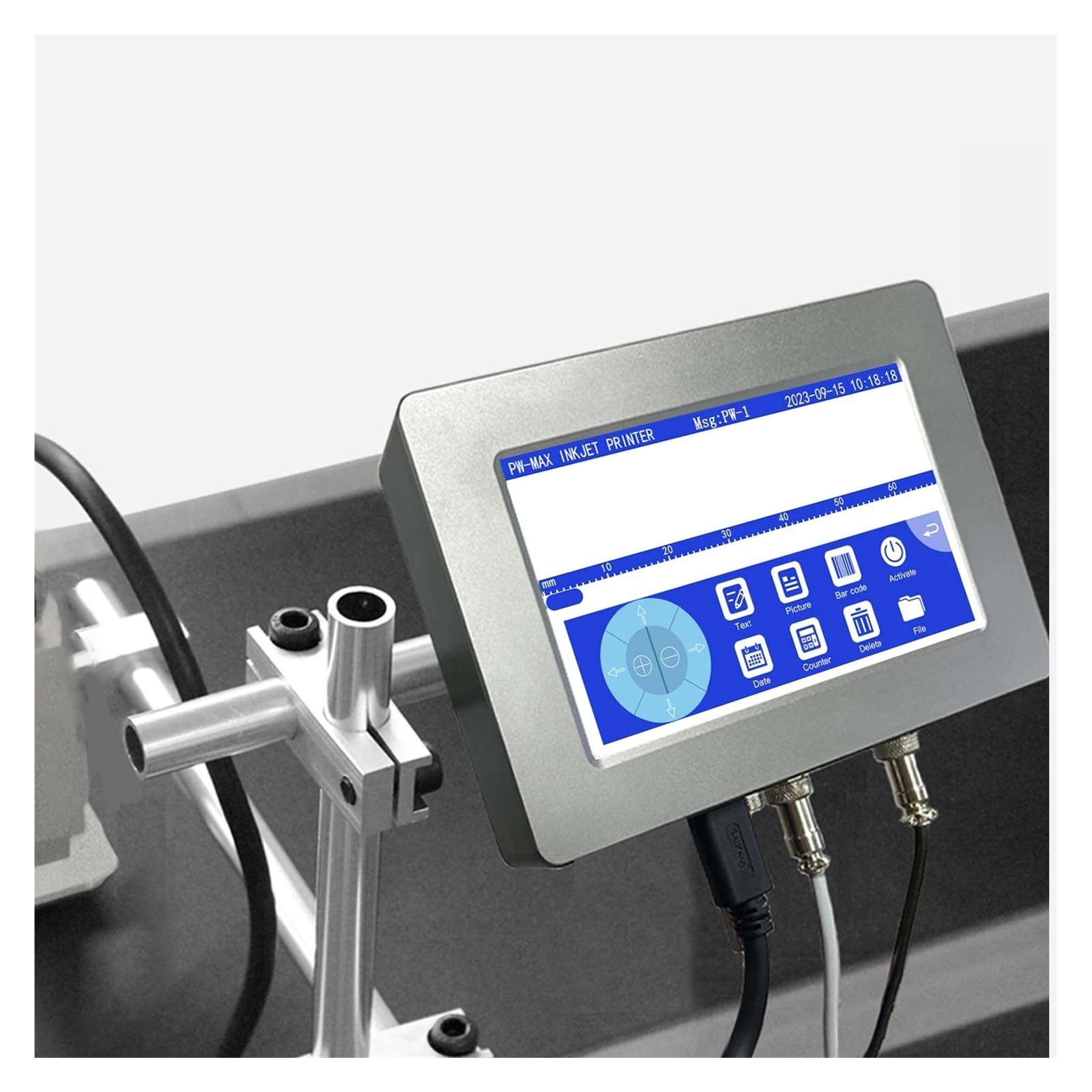 MYUYEE 12.7/25.4Mm Label Printer Online Inkjet Printer Computer Qr Bar Batch Code Number Logo Expiry Date On Any Surfaces (25.4Mm)