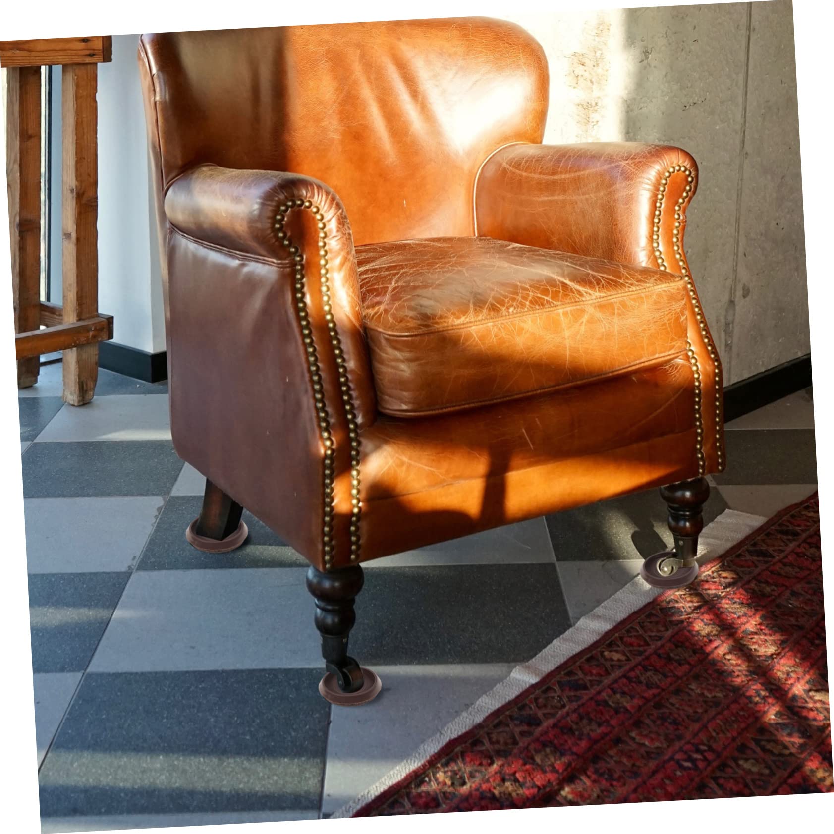 Angoily 10-Pack Square Furniture Coasters - Felt Caster Cups For Hardwood Floor Protection