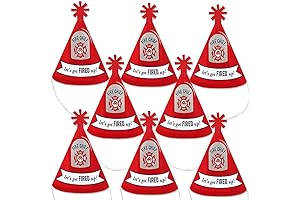 Mini Firefighter Firetruck Party Hats Set