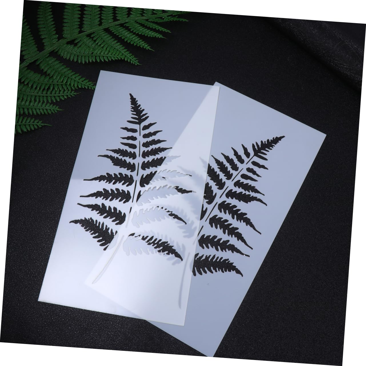 Housoutil 5pcs Reusable Plastic Plant Leaf Cake Stencils for Sugar Icing Hollow Out Painting Templates for Cake Decorating and Craft Projects