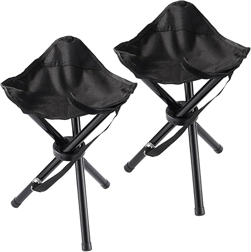 Taburete plegable portátil para acampar, asiento de trípode para viajes al aire libre, sillas de camping plegables negras para camping, fiesta,