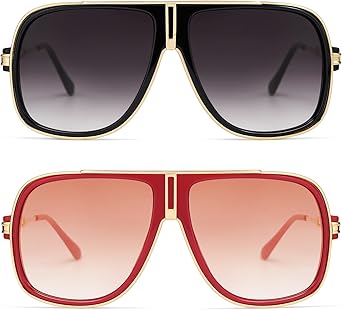 Retro Aviator Sunglasses for Women Men Oversized 70s 90s Square Womens Mens Sunnies AP3683