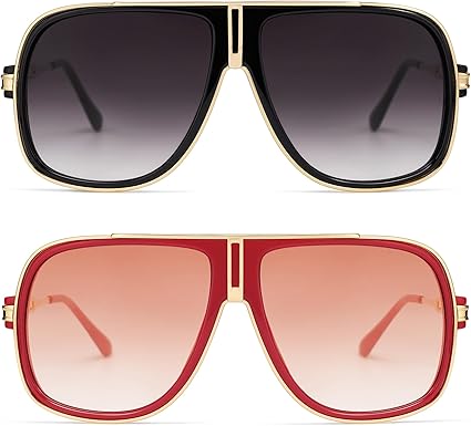 Retro Aviator Sunglasses for Women Men Oversized 70s 90s Square Womens Mens Sunnies AP3683