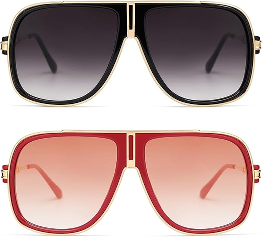 Retro Aviator Sunglasses for Women Men Oversized 70s 90s Square Womens Mens Sunnies AP3683