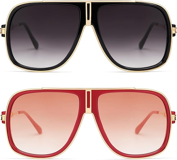 Retro Aviator Sunglasses for Women Men Oversized 70s 90s Square Womens Mens Sunnies AP3683