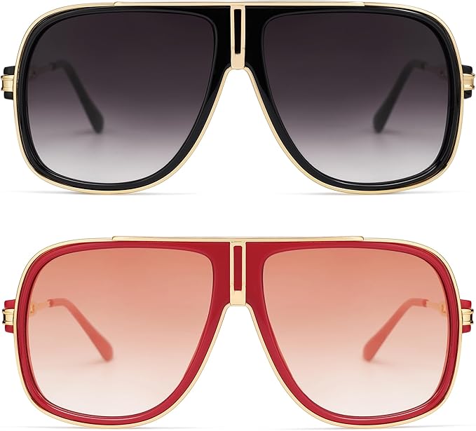 Retro Aviator Sunglasses for Women Men Oversized 70s 90s Square Womens Mens Sunnies AP3683