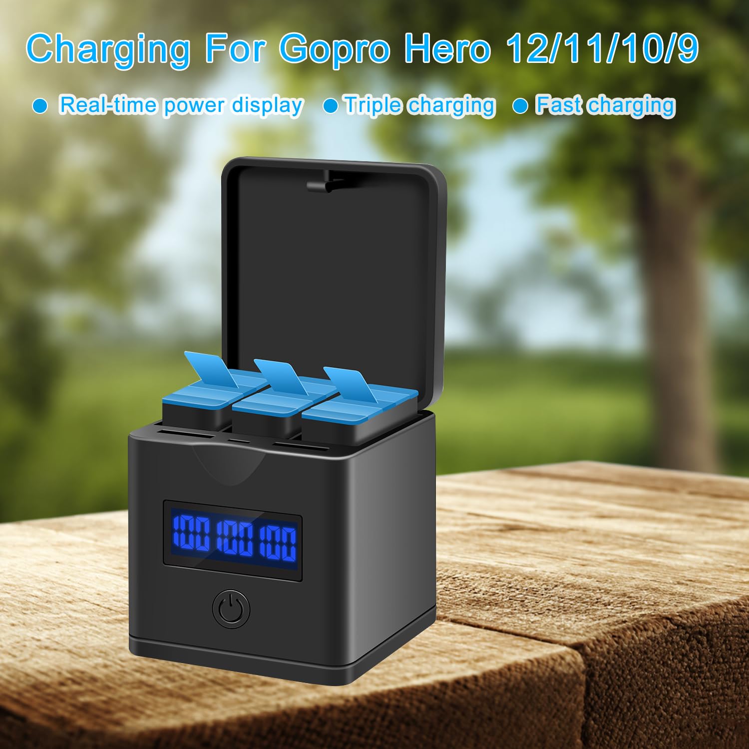 Suptig Caricabatterie compatibile con gopro e hero 8, 7, 6, 5, 3 canali caricatore Sation