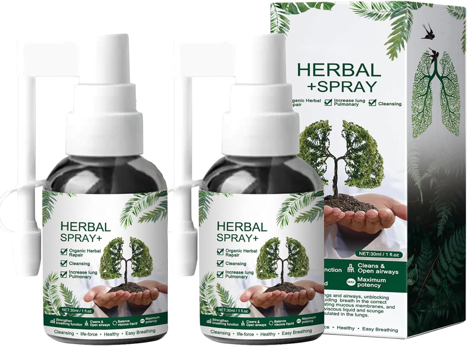 Herbal Lung Cleanse, Mullein Leaf Extract for Lungs, Lignosus for Lungs, Lung Cleansing Spray Natural Respiratory Cleanse & Breathe Spray Lung Exerciser Plant Extracts(2pcs)