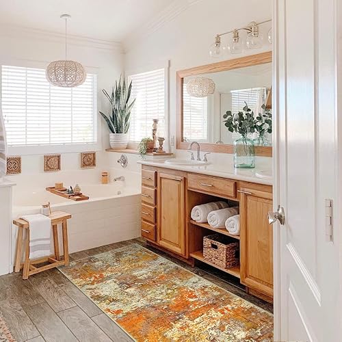 Miniatura 6 de Lahome Alfombra abstracta moderna para pasillo, 2 x 6 pies, alfombra larga lavable, contemporánea, suave, antideslizante, para interiores, cocina,