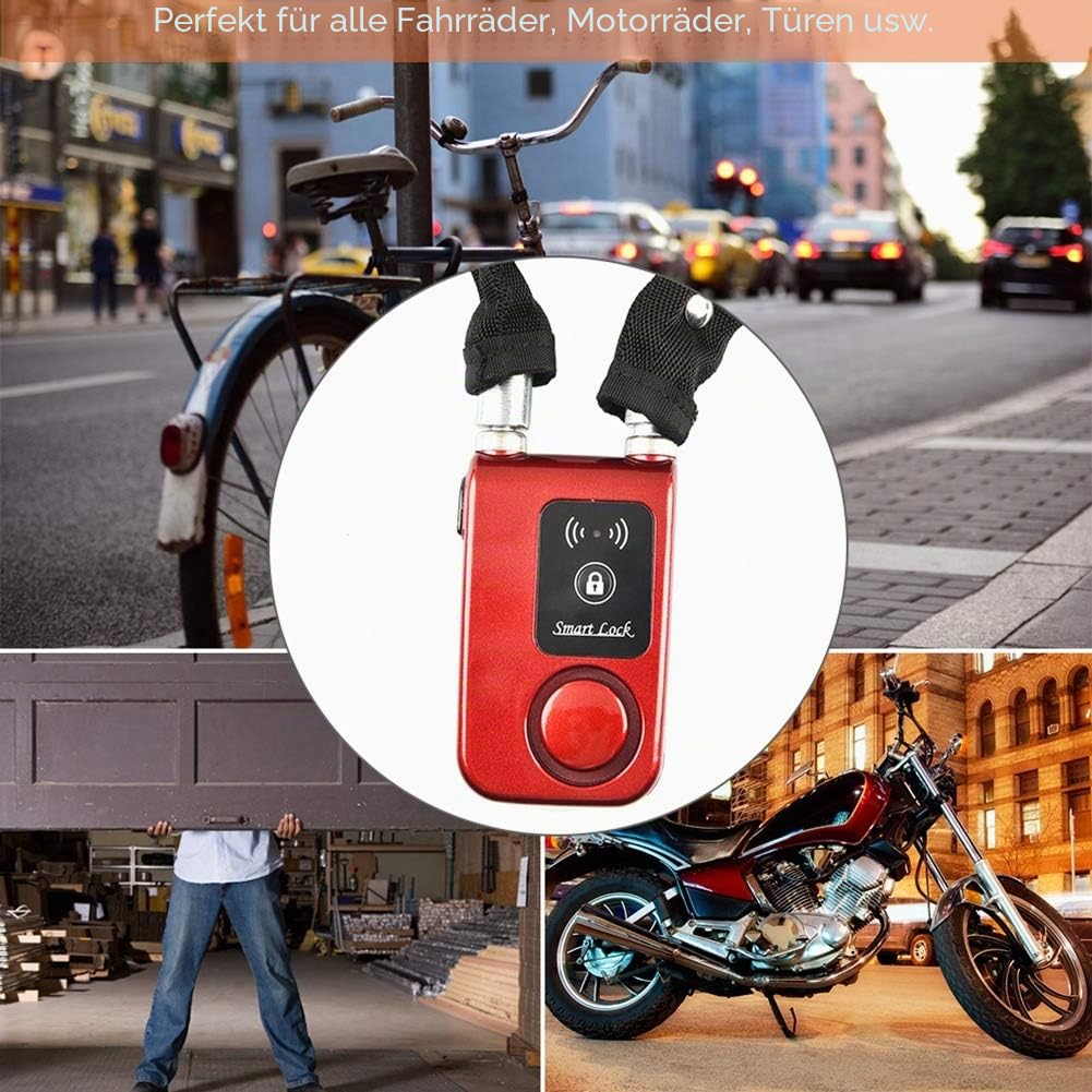 Bluetooth Kettenschloss, Intelligente Wasserdichte Diebstahlsicherung Fahrrad Kettenschloss, App-Steuerung für iOS / Android