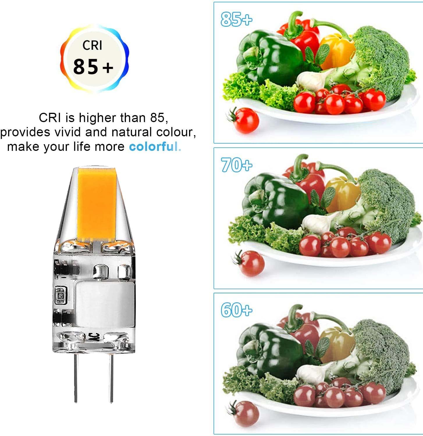 5W G4 LED Leuchtmittel 12V AC/DC, G4 LED Glühbirnen Ersatz für 50W Halogenlampen, Neutralweiß 4000K 450LM, 360° Abstrahlwinkel, Kein Flackern, Nicht Dimmbar 20er Pack