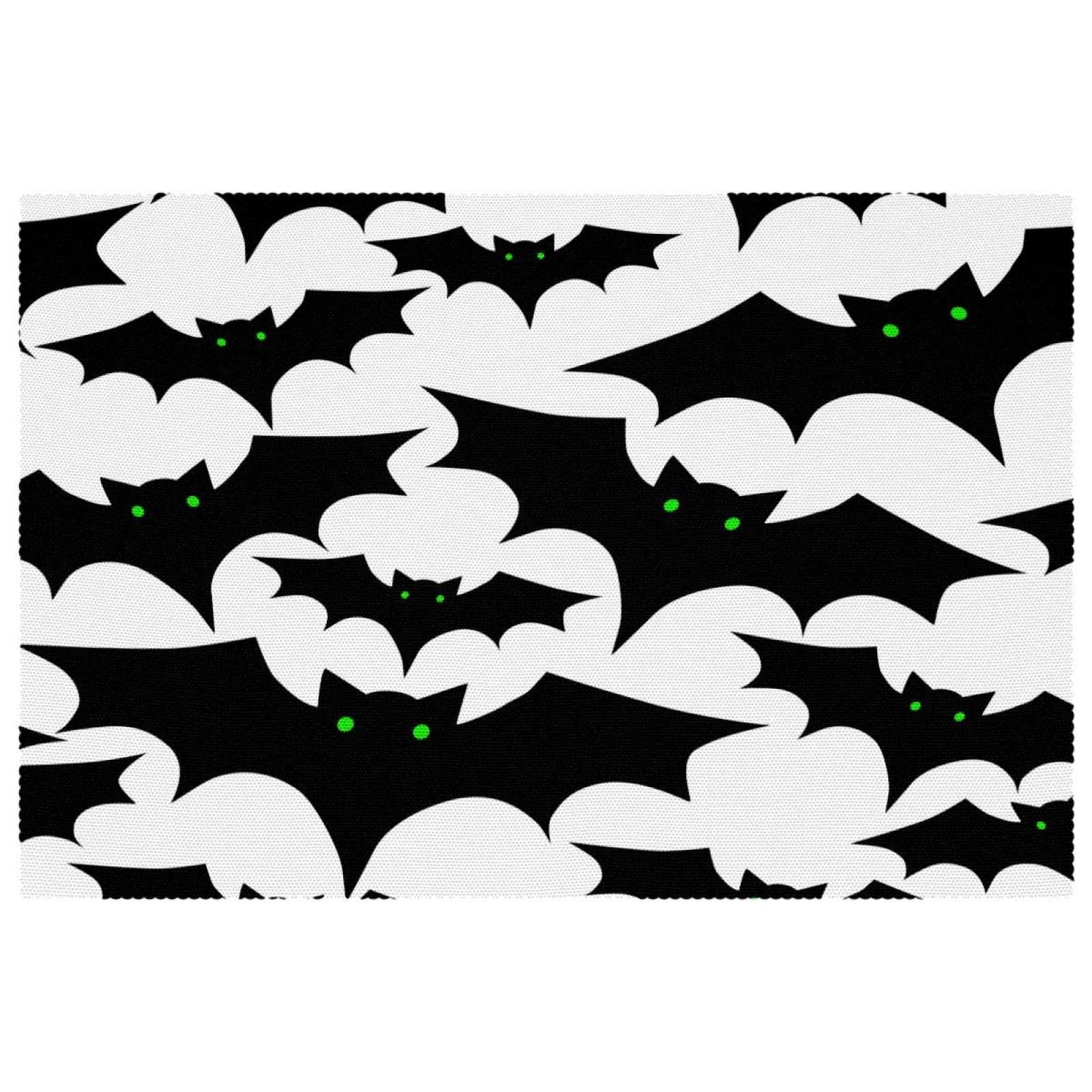 Sets de table salle à manger motif chauve-souris 30,5 x 45,7 cm lavable et résistant à la chaleur