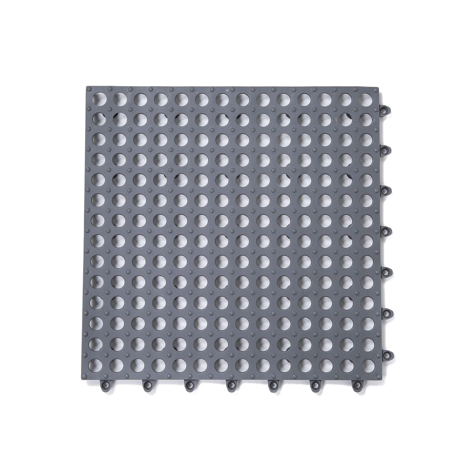 Alfombra De Ducha Antideslizante Baldosas De Bañera Impermeables Entrelazadas con Orificios De Drenaje Alfombras De Suelo Personalizables For Baño Piscina Cocina Gimnasio(Gray,145g)