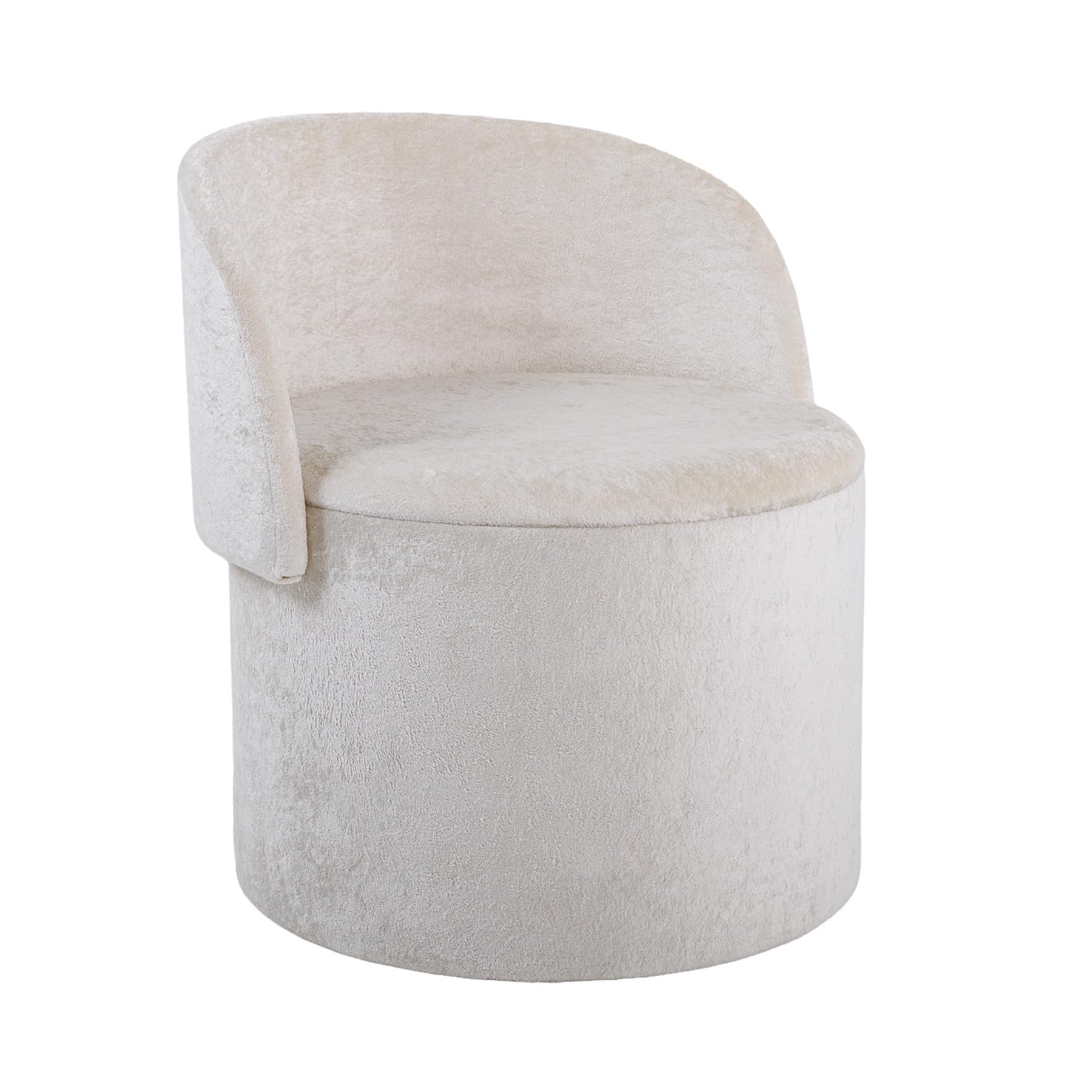 Sessel LUNA - 65cm - beige - Bouclé-Stoff klappbare Rückenlehne | Montiert geliefert, Schaumstoffpolsterung, hoher Komfort, Stauraum, Design, bequeme Polsterung, Eyecatcher