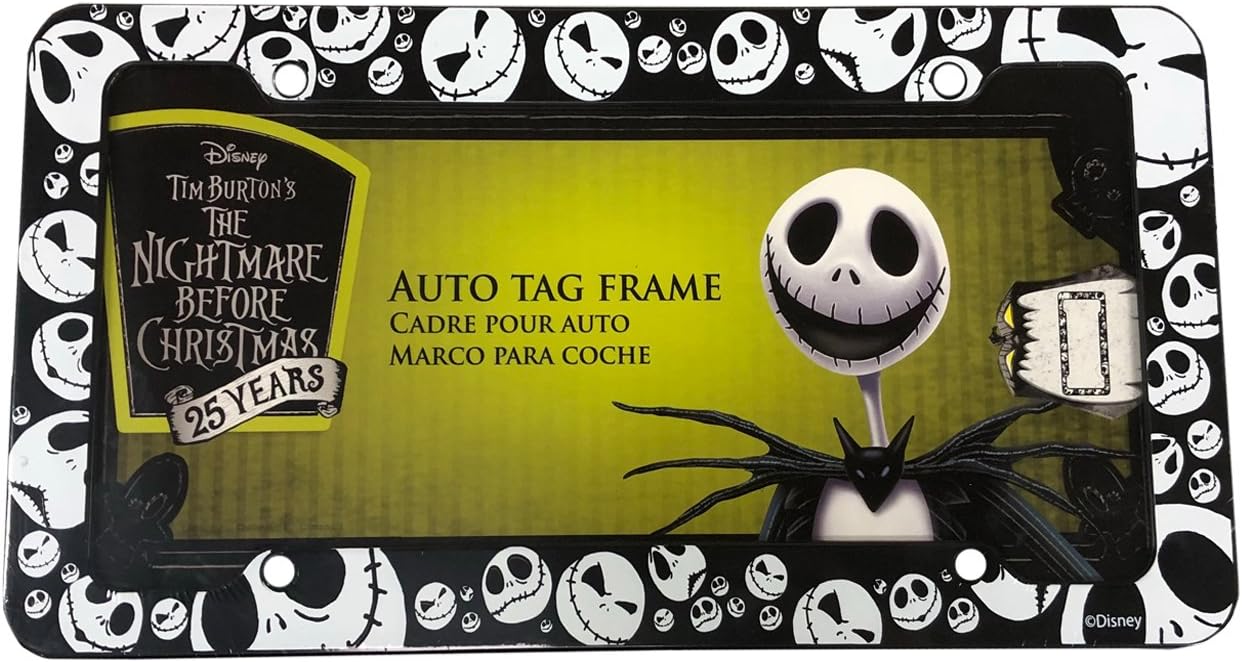 Disney Nightmare Before Christmas Jack Skellington Plastic License Plate Frame (One)