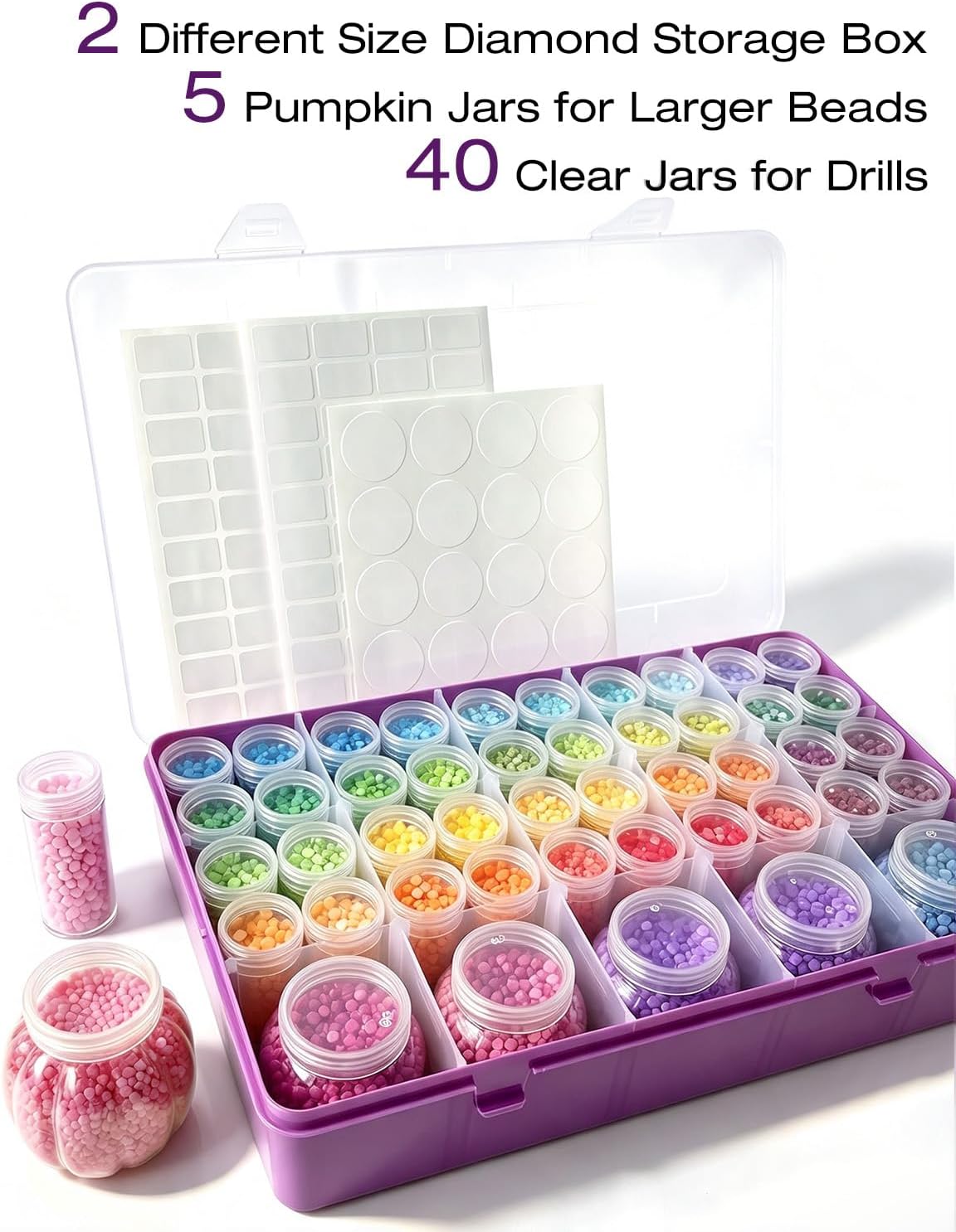 45 PCS Diamond Painting Storage Containers: Diamond Art Organizer
