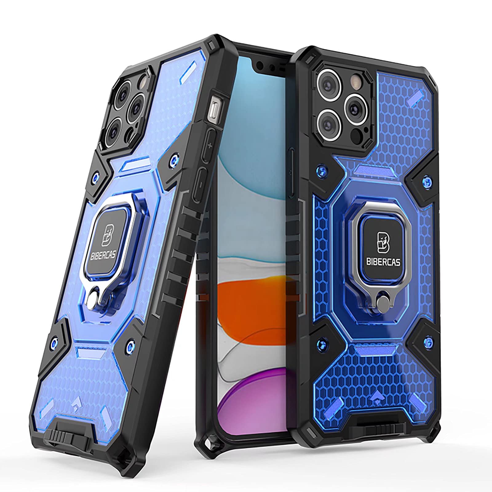 GKK DESCHE Cover Con Supporto Magnetico Per Xiaomi POCO F3 / Mi 11i – Custodia Antiurto Nera Con Anello Rotante 360° - 3