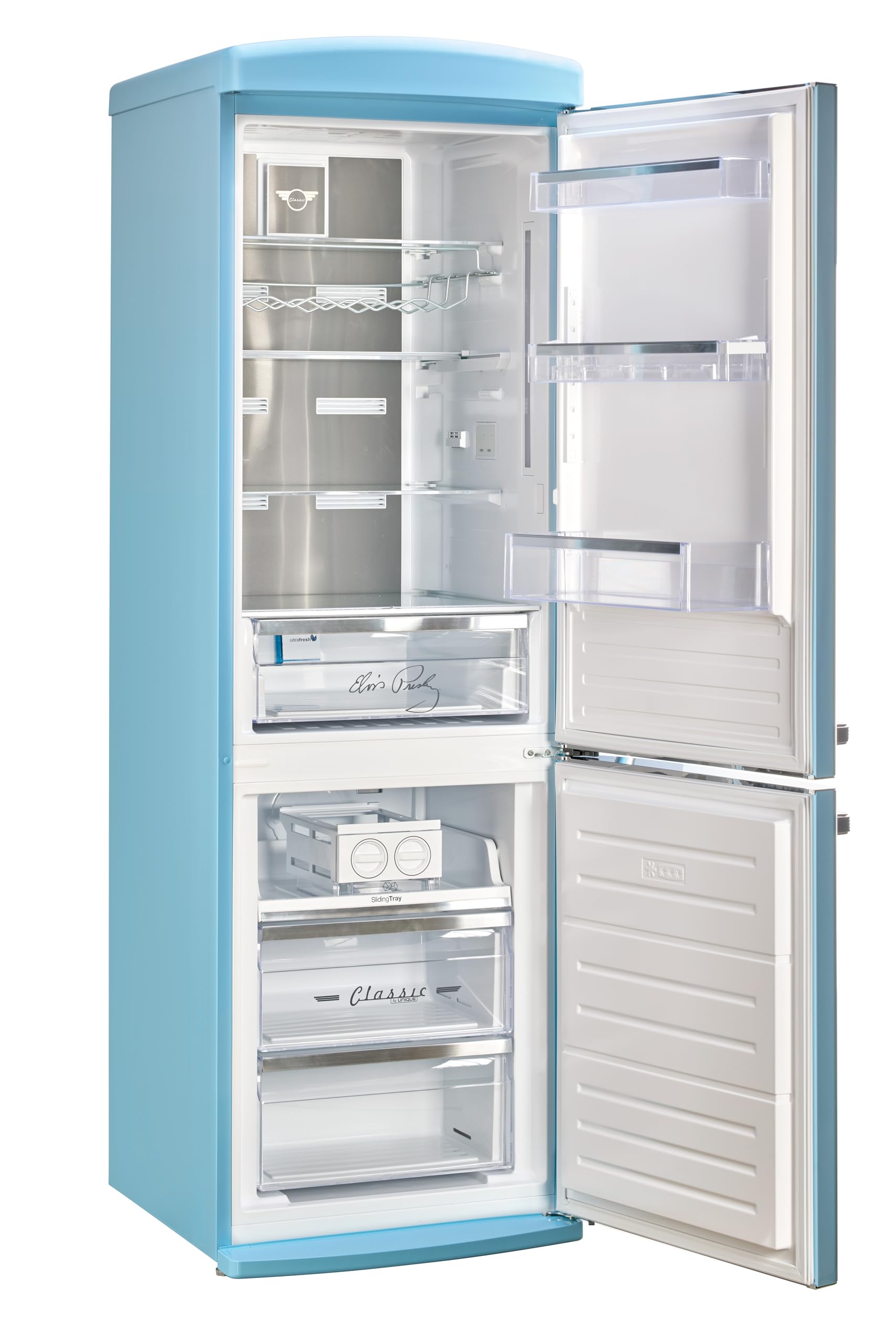Unique Appliances Classic Retro 12 cu.ft. Bottom Freezer Refrigerator in Creamsicle Orange on Fridge.com