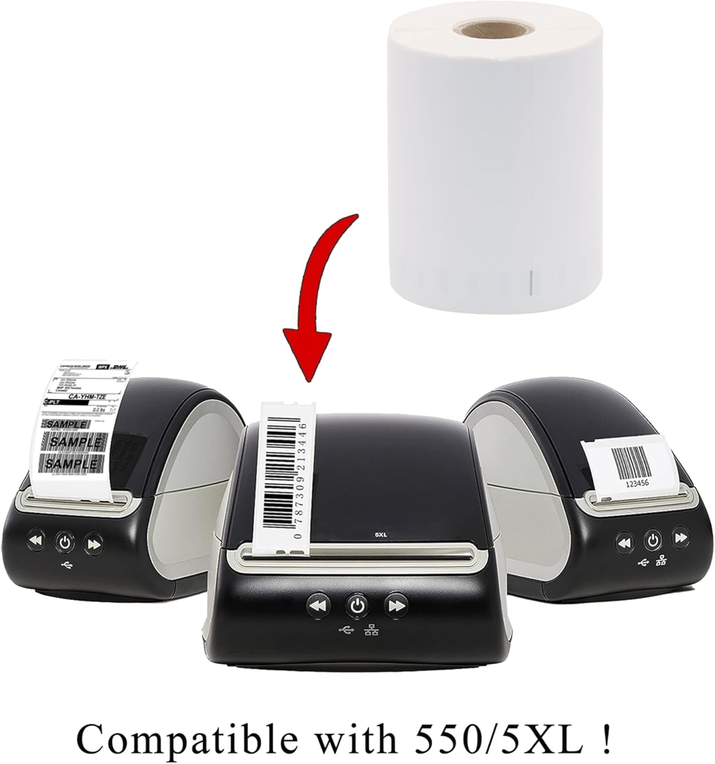 Replacement for Shipping Labels 4"x6" Direct Thermal Printer Labels 4XL 5XL 1744907 Lables for Dymo Roll,Zebra,Address Internet Postage Thermal Labels[2 Rolls,440 Labels] - Image 2