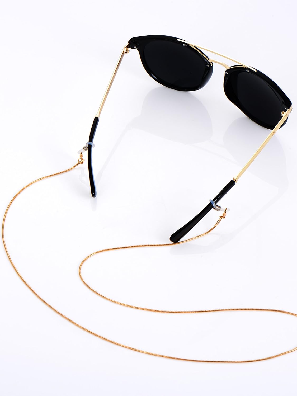 eBoot 2 Piece Eyeglasses Chain Cord Eyewear Retainer with 6 Piece Silicone Ring