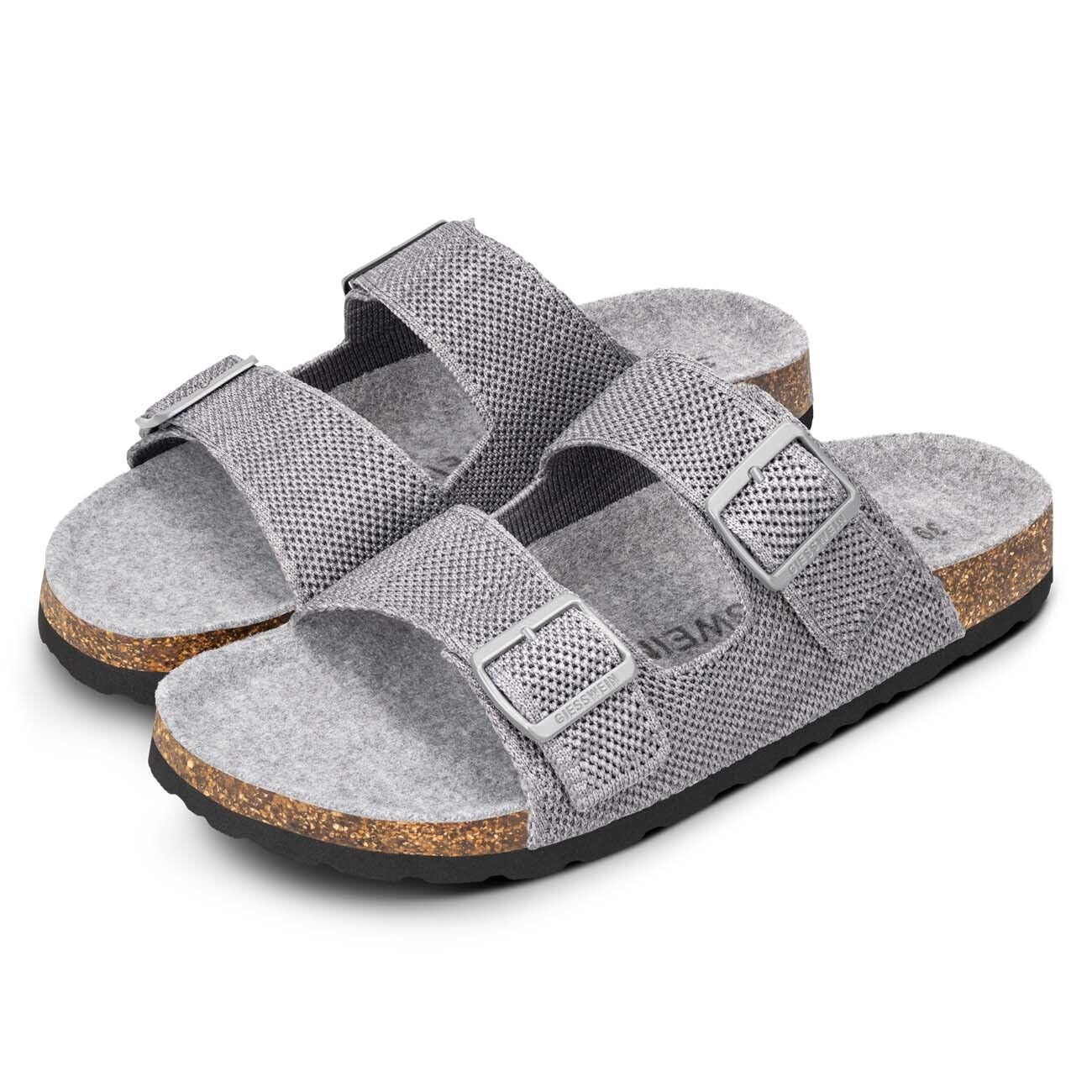 Giesswein Merino Slides Women - Pantolette mit ergonomischem Korkfußbett | Stufenlos verstellbare Riemen aus Ajour-Strick & weiche Merino-Decksohle – luftige Komfort-Sandale für Damen im Sommer