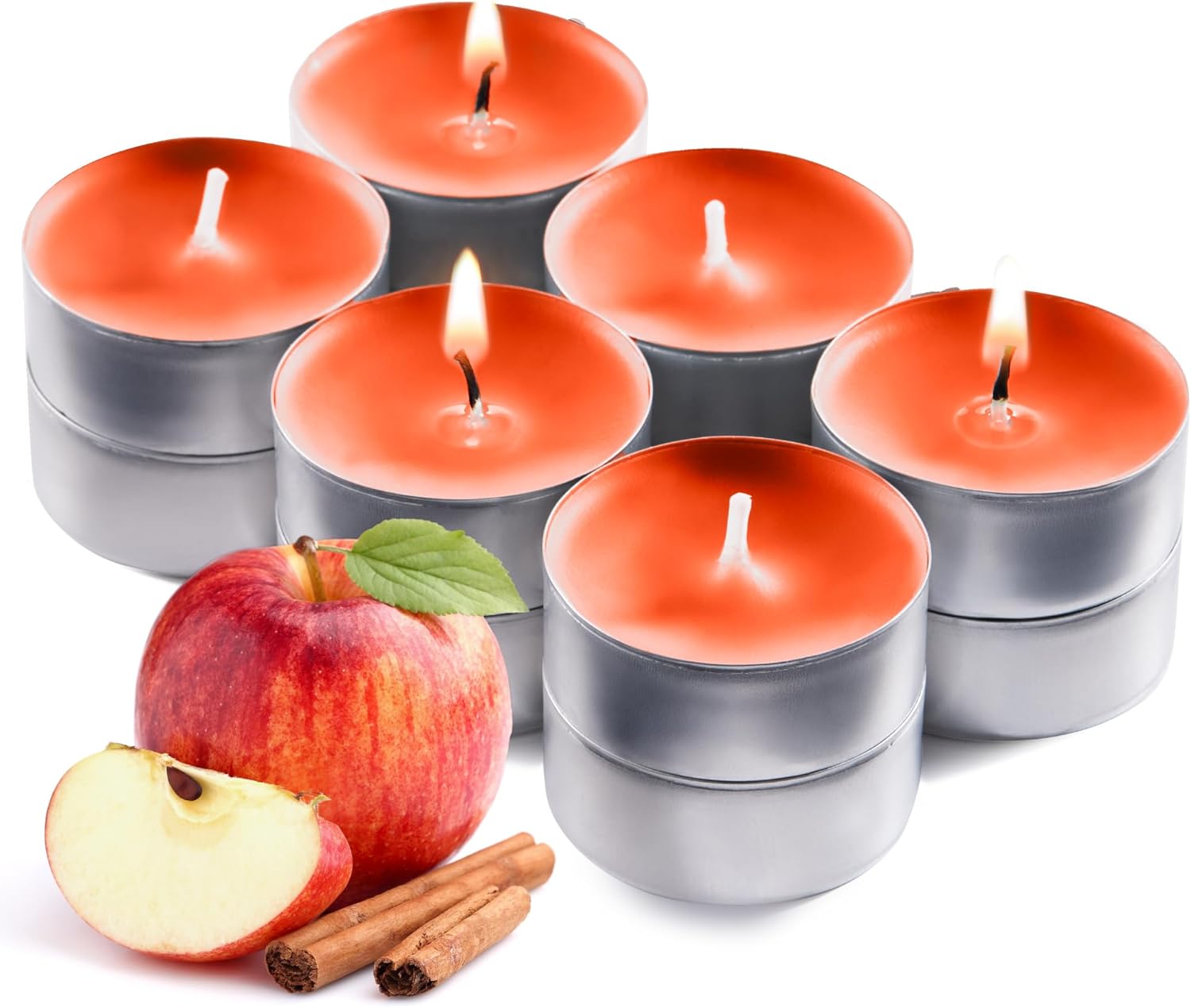 Orange Scented Tealight Candles Pack of 12 Scented Tea Light Candles with Long