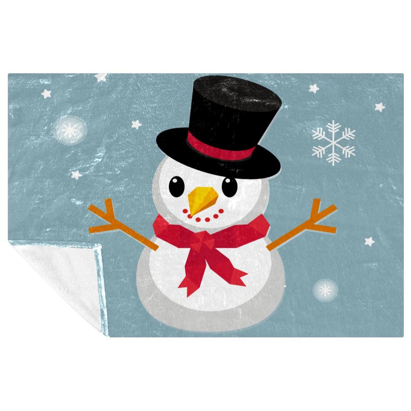Bonhomme de neige de Noël couverture douce et chaude pour lit et canapé 150x100 cm