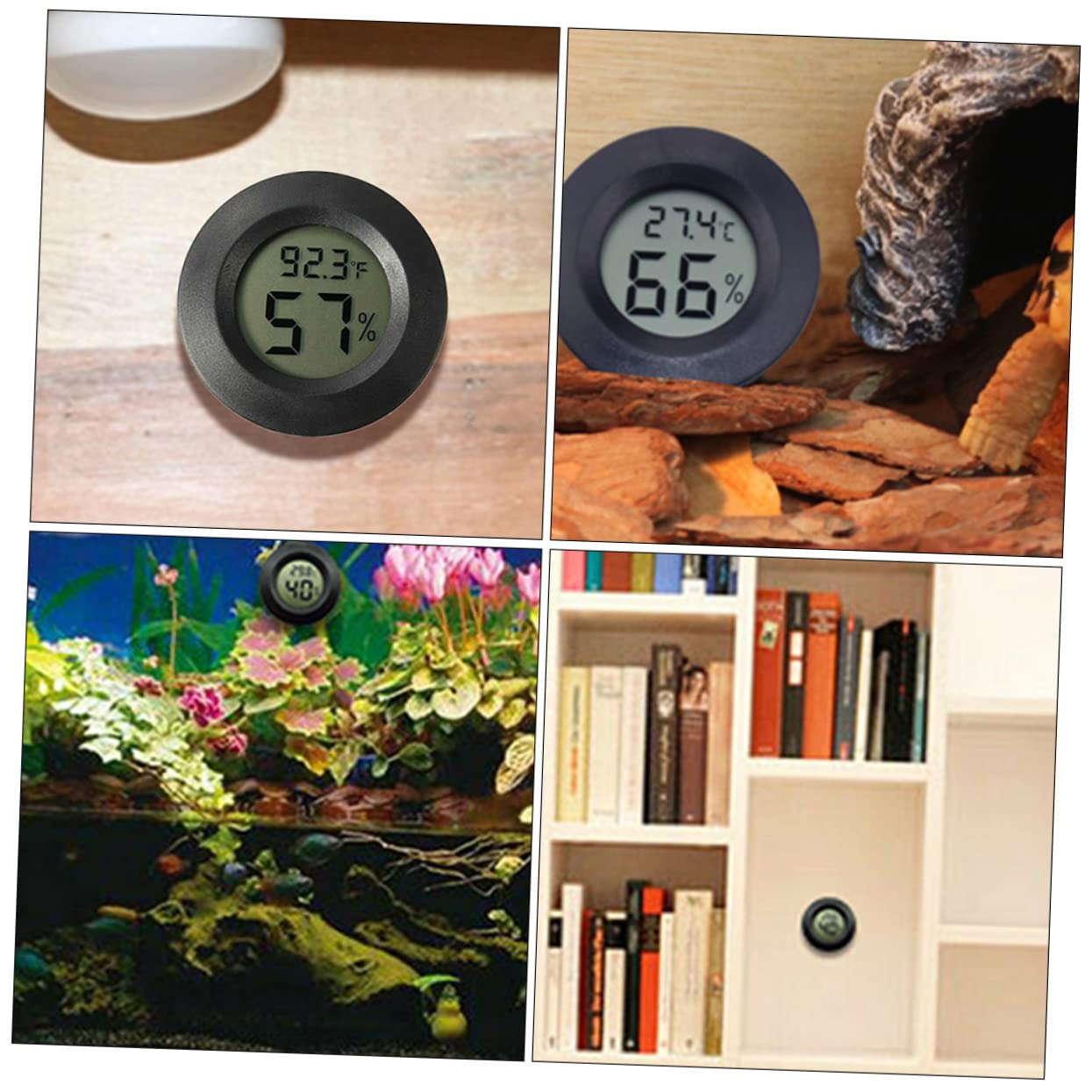 14pezzi Mini Igrometro Termometro Elettronico per Terrario da Misuratore di umidità e Temperatura per Rettili Facile da Usare Compatto e Leggero per Terrari e Ambienti Interni Ed