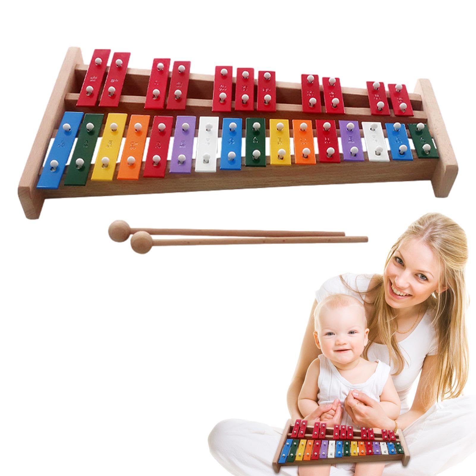Xylophon für Kinder, Xylophon aus Holz - Professionelles Glockenspiel | Pädagogisches Xylophon für Kleinkinder 27 Noten, Xylophon für Kleinkinder, tragbares Glockenspiel Instrument für Kinder und n