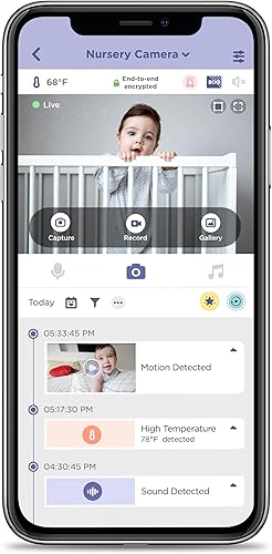 Miniatura 4 de HUBBLE CONNECTED Eclipse Sound Machine y Nursery Pal Touch Bundle Monitor inteligente WiFi de 5 pulgadas con cámara y audio soporte de pared
