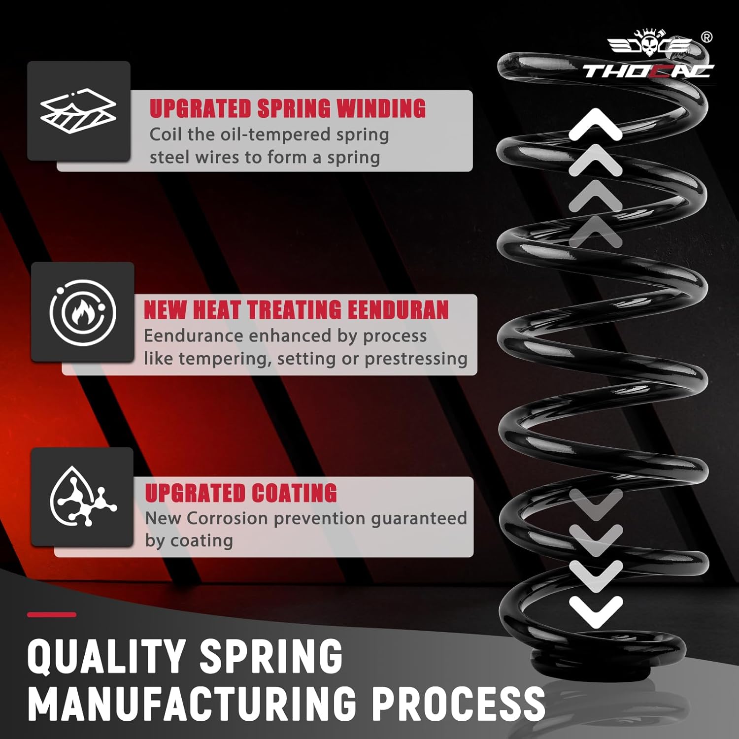 Rear Heavy Duty Coil Springs for Ram 1500 2009-2018 2wd 4wd, 50% Extra Load Capacity (1100 lbs), Maintains Factory Ride Height, For Truck Towing