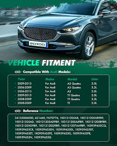 Miniatura 4 de SCITOO Ventilador de refrigeración de radiador 621460 compatible con 2006-2013 para A3 2006-2013 para A3 Quattro 2009-2015 para TT Quattro 2005-2010
