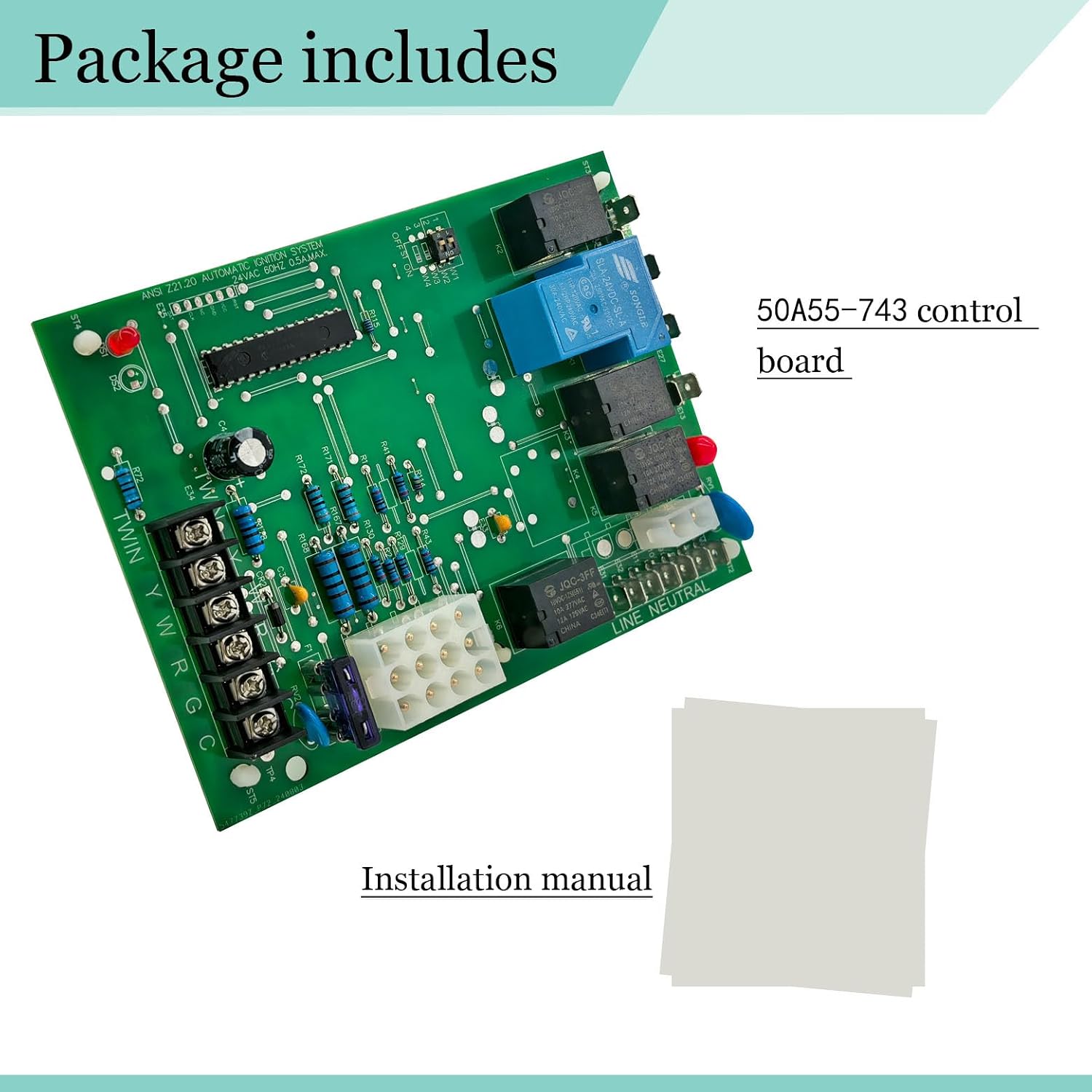 50A55-743 Furnace Control Board Replace Part PCBBF112S PCBBF123S B18099-26 | Replace Modules: 0130F00005,0130F000005S,B1809926,B1809928S,PCBBF110,PCBBF110S,PCBBF112,PCBBF 123,50A55-289,50T55-289